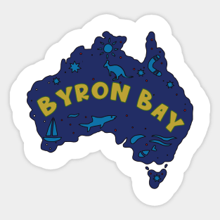 AUSTRALIA MAP AUSSIE BYRON BAY Sticker